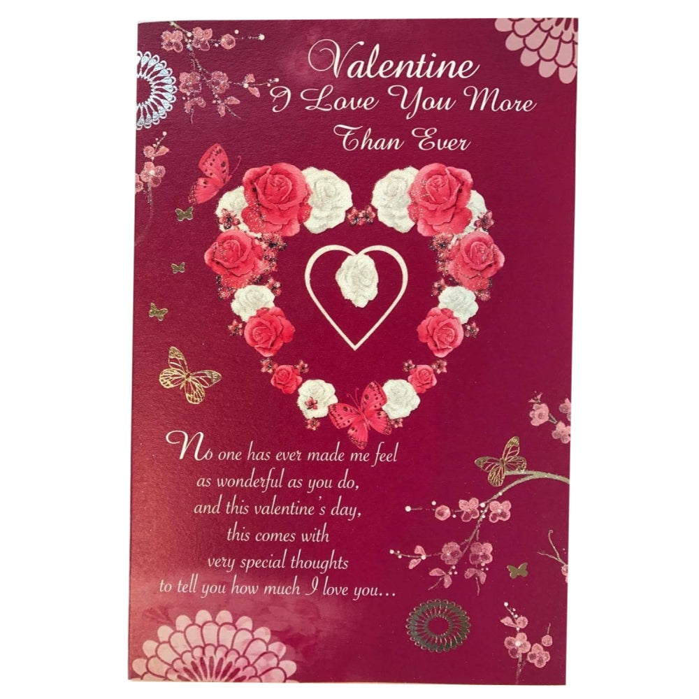 I Love you More than Ever Sentimental Verse Rose Heart Valentine's Day –  Collect Cards