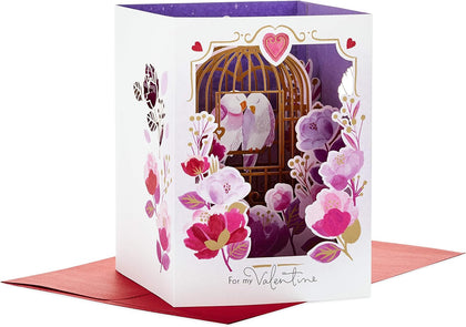 Paper Wonder Displayable Pop Up Love Birds Valentine's Day Card