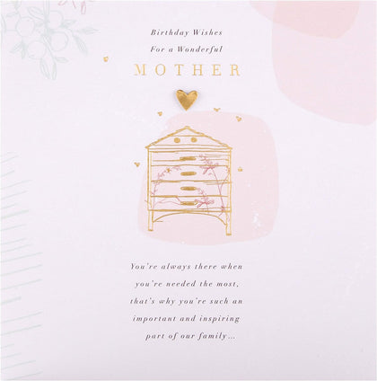 Contemporary Design with Heartfelt Message Mother Birthday Card