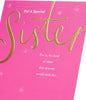 Pink & Gold Design Sister Birthday Card