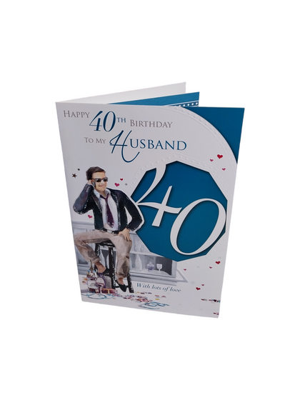 With Lots of Love To My Husband 40th Birthday Celebrity Style Card