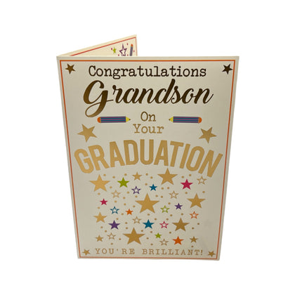 Grandson On Your Graduation Stars Design Congratulations Card