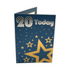 Age 20 Male Traditional Gold Stars Design Birthday Card