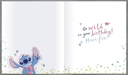 Disney Unique Stitch Design Niece Birthday Card