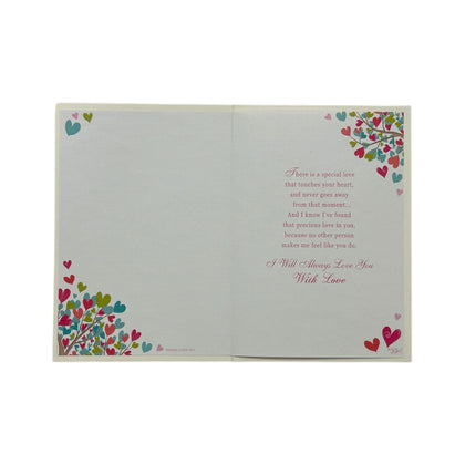 I Love You Multi Colour Hearts Tree Open Greeting Card