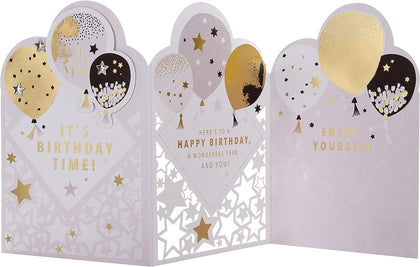 Die-Cut Metallic Balloons Design Birthday Card