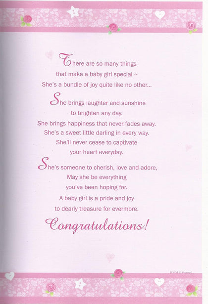 Special Wishes On the Birth of your Baby Girl Card