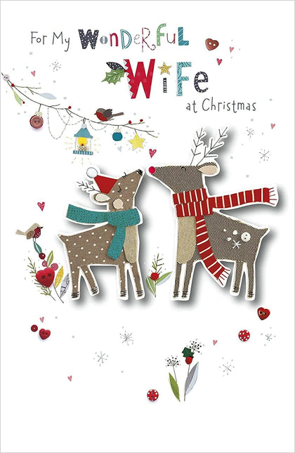 My Wonderful Wife Button Box Special Christmas Greeting Card