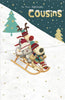 Boofle and Friends on Sleigh Cousins Christmas Card