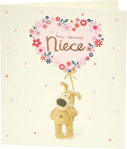 Cute Design A Big Flower Balloon Boofle Niece Birthday Card  