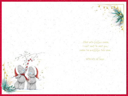 Bears With Heart Behind Back Girlfriend Christmas Card