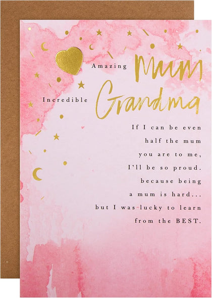 Classic Heartfelt Verse Design for Mum and Grandma Mother's Day Card