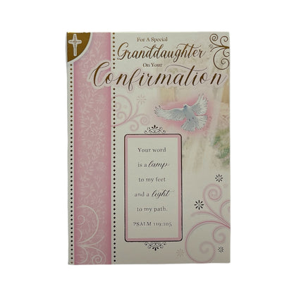 For Special Granddaughter Dove Design Confirmation Religious Greeting Card