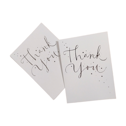 Pack of 20 Foil Finished Thank You Cards 