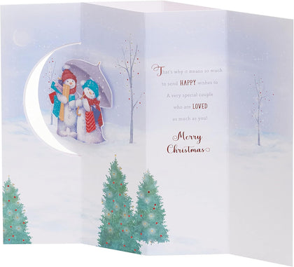 Snow Couple Design Sister & Brother-In-Law Christmas Card