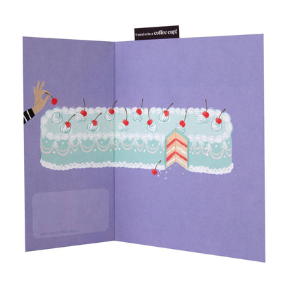 Cake & Cherries Design Blank Birthday Card