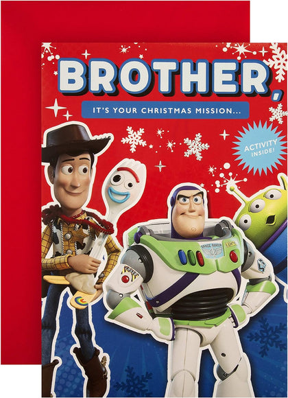 Disney Toy Story Design with Activity Inside Brother Christmas Card