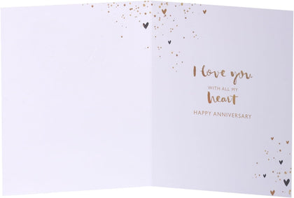 Gold Heart Balloon Design Wife Anniversary Card