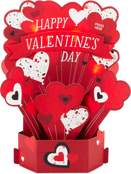 Pop Up Paper Wonder Musical Design Valentine's Day Card