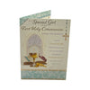 For Girl First Holy Communion Golden Chalice Design Religious Card