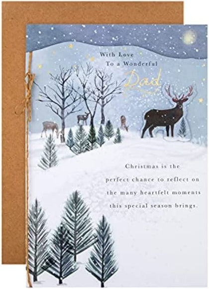 Traditional Illustrated Design Dad Christmas Card 