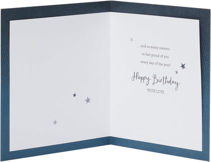 Gold & Blue Design Son Birthday Card