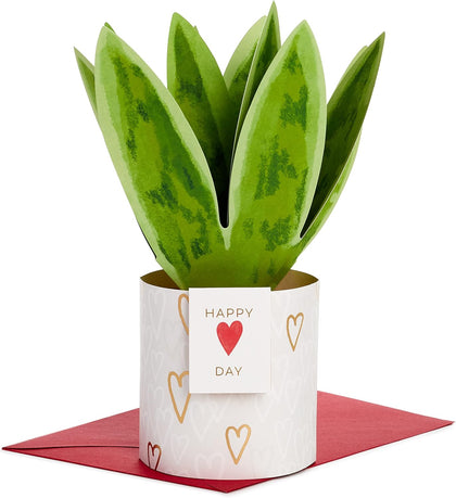 3D Paper Snake Plant Design Paper Wonder Valentine's Day Card