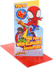 Marvel Spidey and His Amazing Friends Design 4th Birthday Card with Badge and Activity Inside