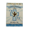 Especially For You Boy On Your Confirmation Dove and Cross Design Religious Greeting Card