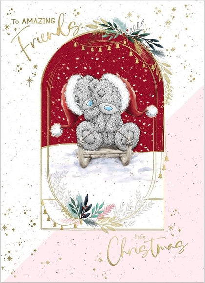 Bears On Sledge Friend Christmas Card