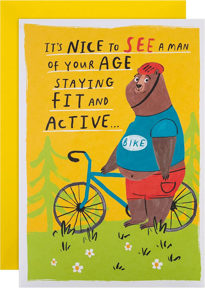 Funny Fit and Active Cycling Design Father's Day Card