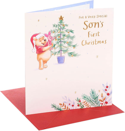 Disney Winnie the Pooh & Piglet Design Son's First Christmas Card