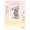 Bear With Single Flower Get Well Soon Card