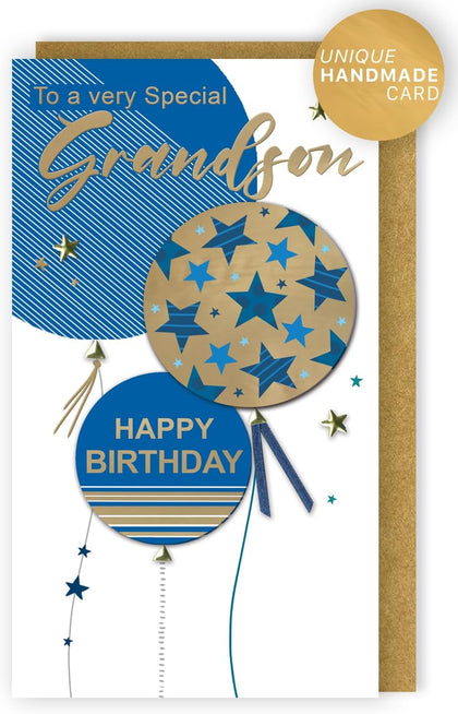 Special Grandson Hand-Finished Birthday Card