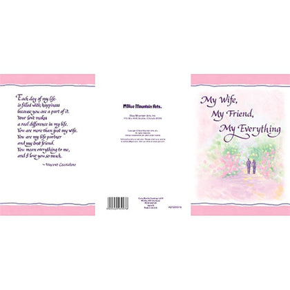 Wife My Friend My Everything.. Sentimental Verses Keepsake Greeting Card