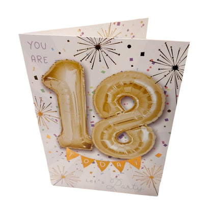 You Are 18 Today Let's Party Balloon Boutique Greeting Card