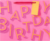 Pink Happy Birthday Design Large Gift Bag For Her, Friend