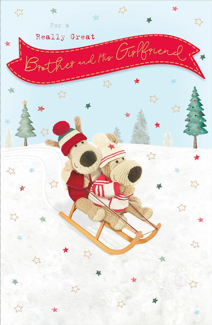 Boofle For A Great Brother & Girlfriend Christmas Card