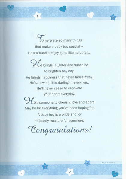 Special Wishes On The Birth of Your Baby Boy Card