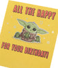 Disney The Mandalorian Funny Design With Grogu Character Birthday Card