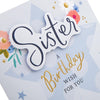 Flowers and Star Design Sister Birthday Card