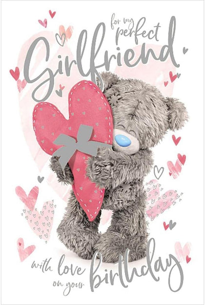 Bear And Heart 3D Holographic Perfect Girlfriend Birthday Card