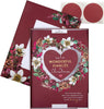 Traditional Heart and Wreath Design Boxed Christmas Card for Fiancée