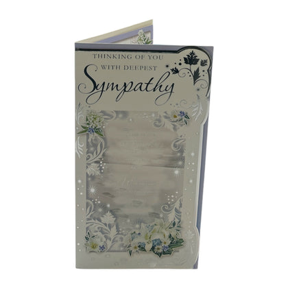 Thinking Of You White Flowers Design Opacity Sympathy Card