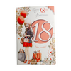 Happy 18th Birthday Lady With Gifts Design Open Female Celebrity Style Card