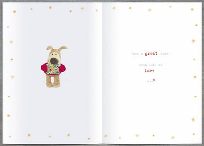 Boofle Standing on Lettering Christmas Card