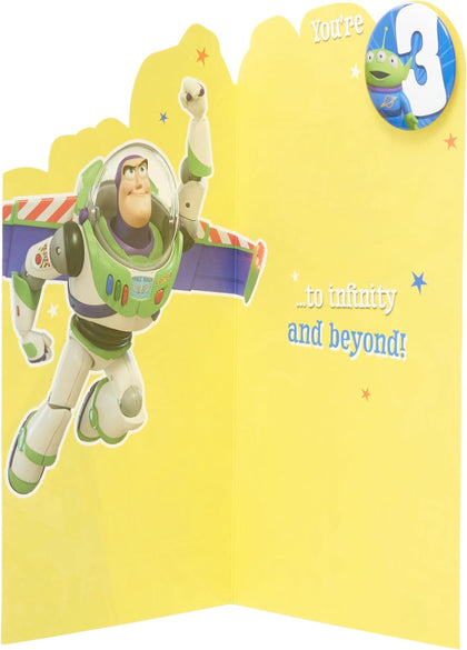 Disney Toy Story Design 3rd Birthday Card with Badge