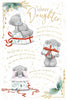 Bear With Present Lovely Daughter Christmas Card