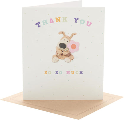 Boofle Holding Flower Thank You Card