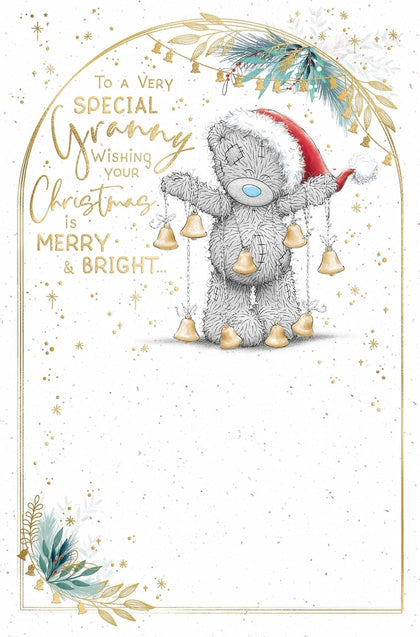 Bear Holding Bells Granny Christmas Card